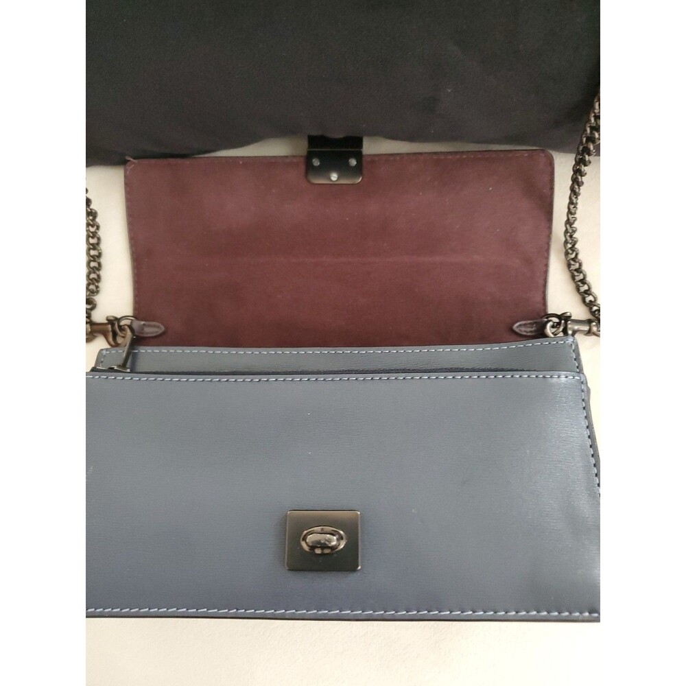 Coach Hutton Leather Convertible Crossbody Bag Midnight Multi Quilting Chain - Picture 4 of 16